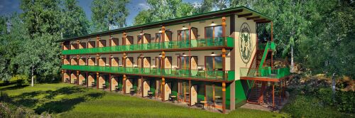 Im März 2024 erweitert das LEGOLAND Feriendorf sein Übernachtungsangebot um die Waldabenteuer Lodge mit passendem Themenrestaurant und Spielplätzen.