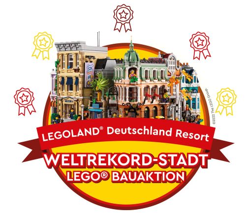 Vom 27. August bis 10. September findet im LEGOLAND Deutschland der Weltrekordversuch statt, mithilfe der Parkbesucher die größte LEGO Stadt der Welt zu bauen.